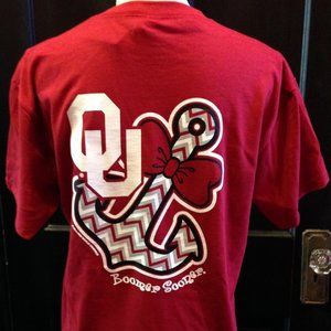 New Oklahoma University in Maroon & White with Chevron Anchor Size Large